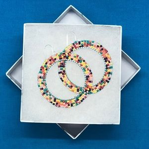 Multicolored beaded hoops